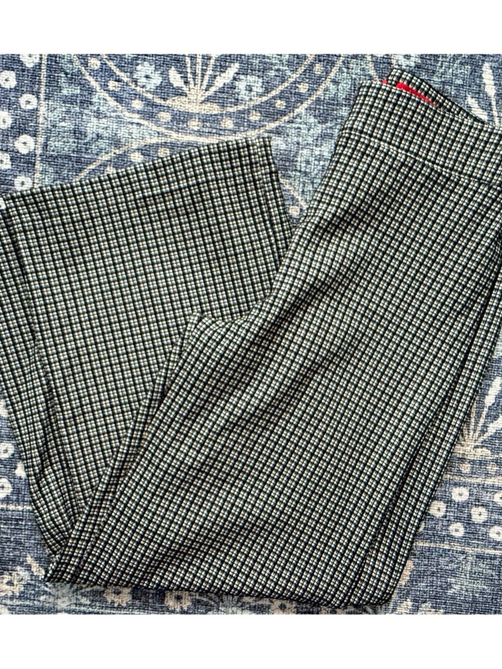 SPANX Black and White Houndstooth Straight Leg Pants